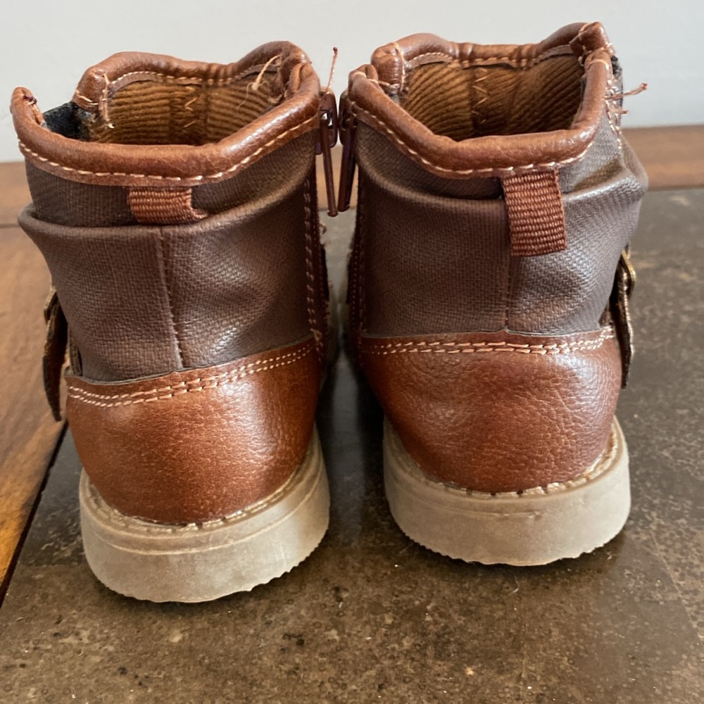 Carters Toddler Boy Brown Boots - Picture 6 of 9